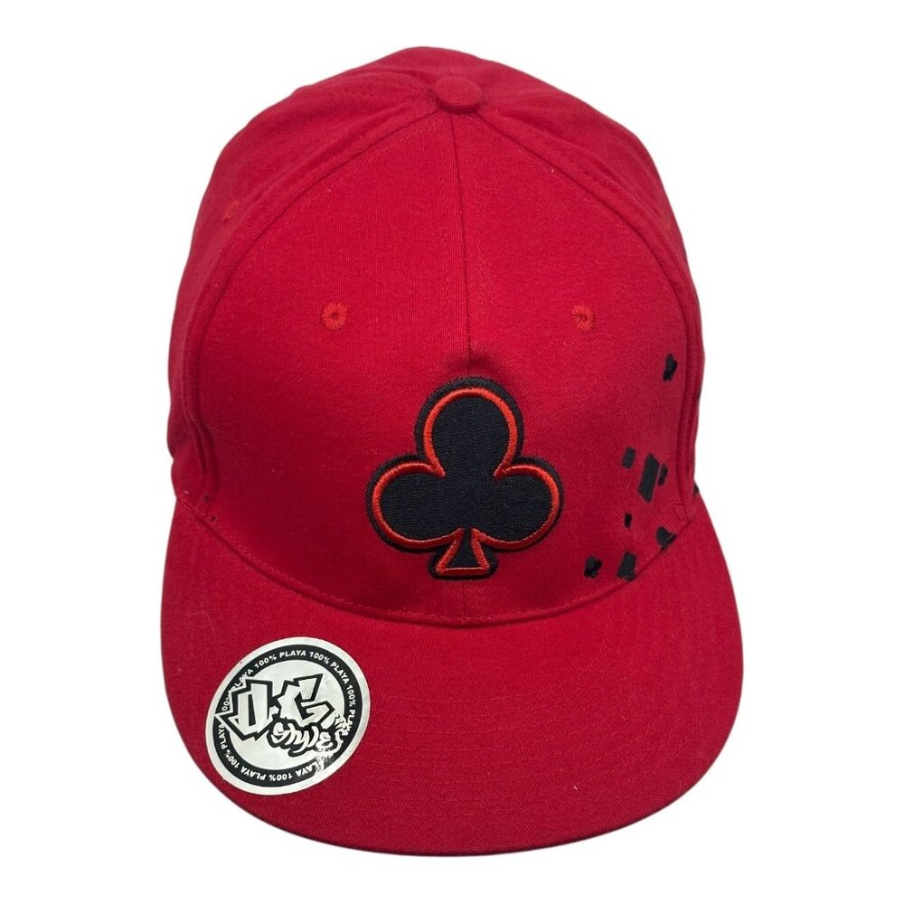 Playa Red‎ Hip Hop BaseBall Cap Hat Ace Of Spades Black Visere Flat Man New